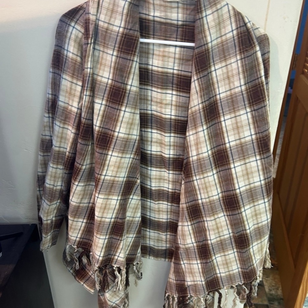 White Crow Brown and Cream Plaid Shirt